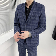  Showlu Fashion Store High-quality Suit for Men (suit + Trousers) Stylish and Handsome 2-piece Business Professional Suit Best Man Groom Wedding Dress