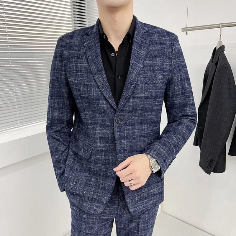  Showlu Fashion Store High-quality Suit for Men (suit + Trousers) Stylish and Handsome 2-piece Business Professional Suit Best Man Groom Wedding Dress