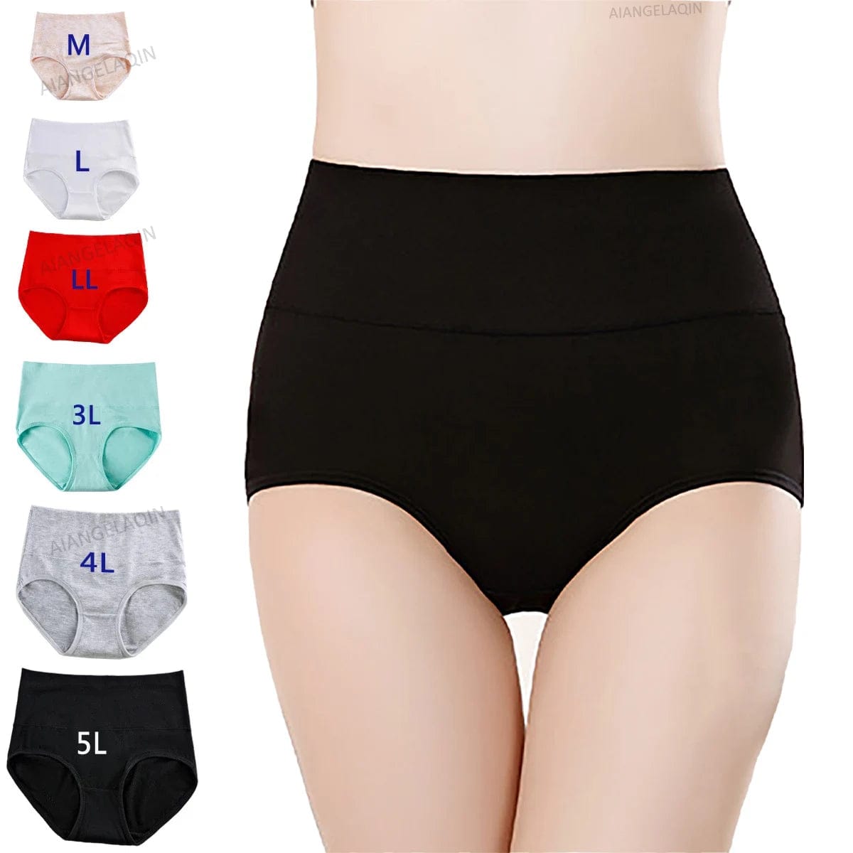  Showlu Fashion Store High Waist Underwear Cotton Panties Women's Abdomen Hip Lift Seamless Brief Body Shaping Pants Plus Size Slimming Underpant Lady