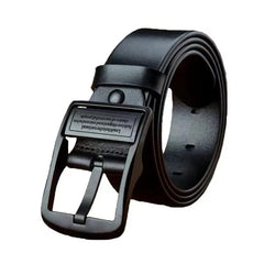  Showlu Fashion Store HK-black / 125cm New Leather Cowhide Men's Belt Fashion Metal Alloy Pin Buckle Adult Luxury Brand Jeans Business Casual Waist Male Strap Brand