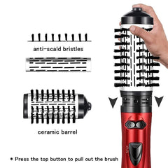  Showlu Fashion Store Hot Air Brush 2 In 1 Styler Rotary Head Professional One Step Hair Volumizer Brush Hair Dryer And Straightener Sets