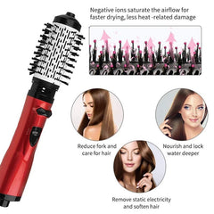  Showlu Fashion Store Hot Air Brush 2 In 1 Styler Rotary Head Professional One Step Hair Volumizer Brush Hair Dryer And Straightener Sets