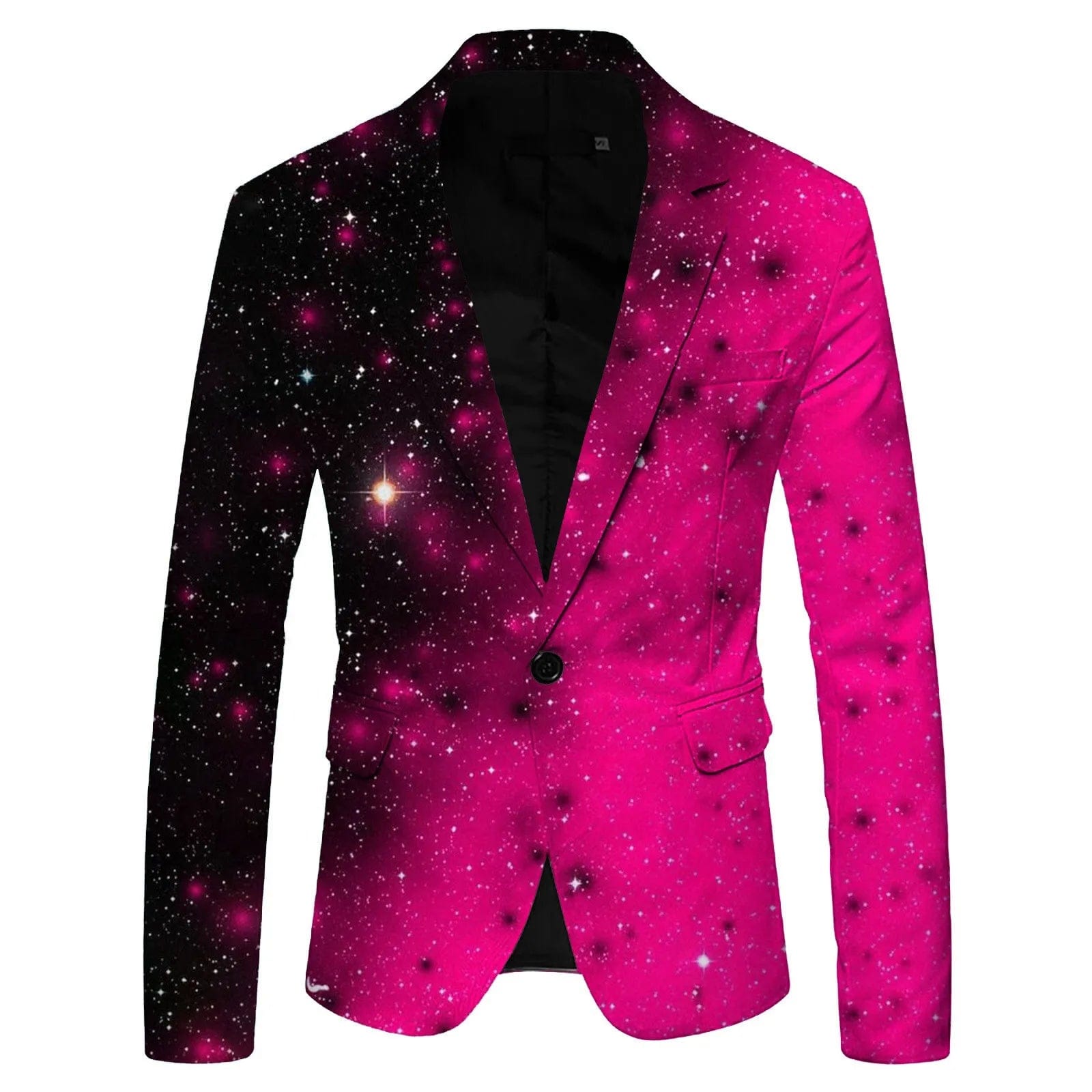 SHOWLU FASHION STORE Hot Pink / L Shiny gradient  3D Sequin Glitter Embellished Blazer Jacket Men Nightclub Prom Suit Blazer Men Costume Homme Stage Party Clothes