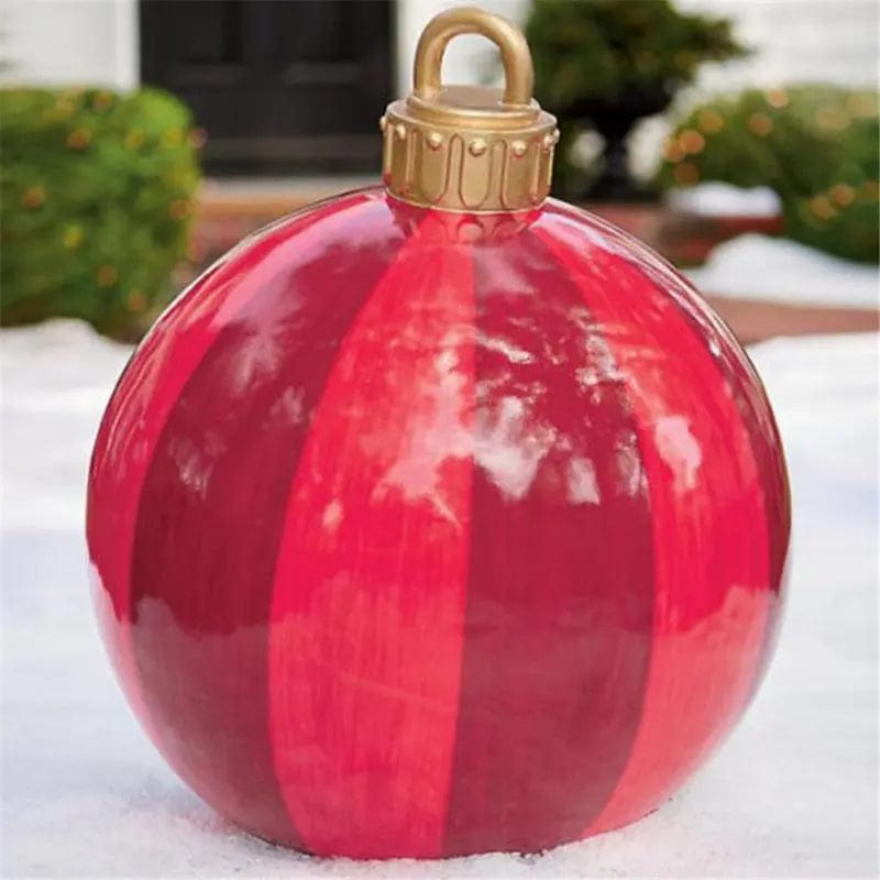 Showlu Fashion Store I / 60cm 60cm Outdoor Christmas Inflatable Decorated Ball PVC Giant Big Large Balls Xmas Tree Decorations Toy Ball Without Light Ornament