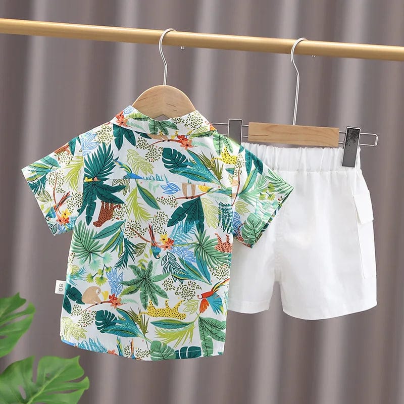  Showlu Fashion Store IENENS Summer Clothing Sets Baby Clothes Cotton Short Sleeve Shirt + Shorts Outfits Kids Wear Child Boy's Suits Causal Dress