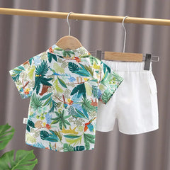  Showlu Fashion Store IENENS Summer Clothing Sets Baby Clothes Cotton Short Sleeve Shirt + Shorts Outfits Kids Wear Child Boy's Suits Causal Dress