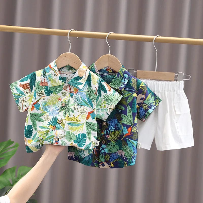  Showlu Fashion Store IENENS Summer Clothing Sets Baby Clothes Cotton Short Sleeve Shirt + Shorts Outfits Kids Wear Child Boy's Suits Causal Dress