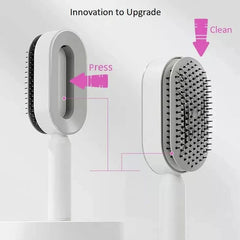  Showlu Fashion Store Ivory Self Cleaning Hair Brush, 3D Air Cushion Hair Brushes for Women, Airbag Massage Combs for Women, Hair Brush for Thick Hair