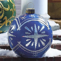 Showlu Fashion Store J / 60cm 60cm Outdoor Christmas Inflatable Decorated Ball PVC Giant Big Large Balls Xmas Tree Decorations Toy Ball Without Light Ornament