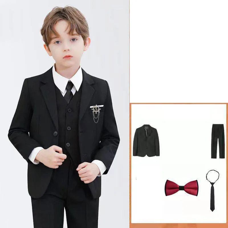 Showlu Fashion Store JACKET PANTS 2PCS 1 / 4T 100-110CM Children Elegant Black Blue Wedding Suit Teenager Kids Photograph Blazer Party Performance Costume Boys Ceremony Tuxedo Dress