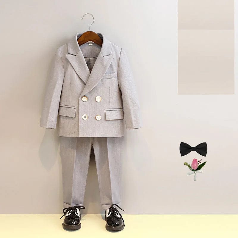 Showlu Fashion Store JACKET PANTS TIE / 4T 100-110CM Baby Boys 1 Year Luxurious Birthday Dress Kids Graduation Event Photograph Suit Children Formal Wedding Performance Tuxedo Set