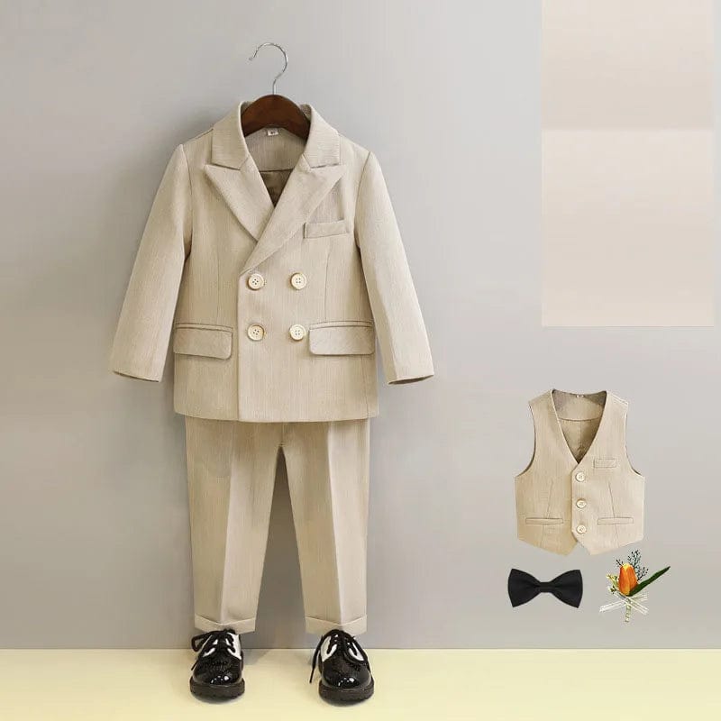 Showlu Fashion Store JACKET VEST PANTS 1 / 11-12T 140-150CM Baby Boys 1 Year Luxurious Birthday Dress Kids Graduation Event Photograph Suit Children Formal Wedding Performance Tuxedo Set