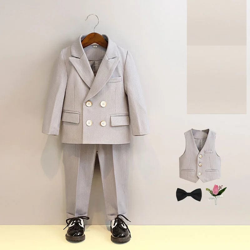 Showlu Fashion Store JACKET VEST PANTS / 11-12T 140-150CM Baby Boys 1 Year Luxurious Birthday Dress Kids Graduation Event Photograph Suit Children Formal Wedding Performance Tuxedo Set