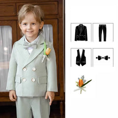 Showlu Fashion Store JACKET VEST PANTS / 80 7-10KG 70-80 CM Children Pink Elegant Photography Suit Boys Formal Ceremony Costume Kids Birthday Wedding Party Dress Performance Tuxedo Set