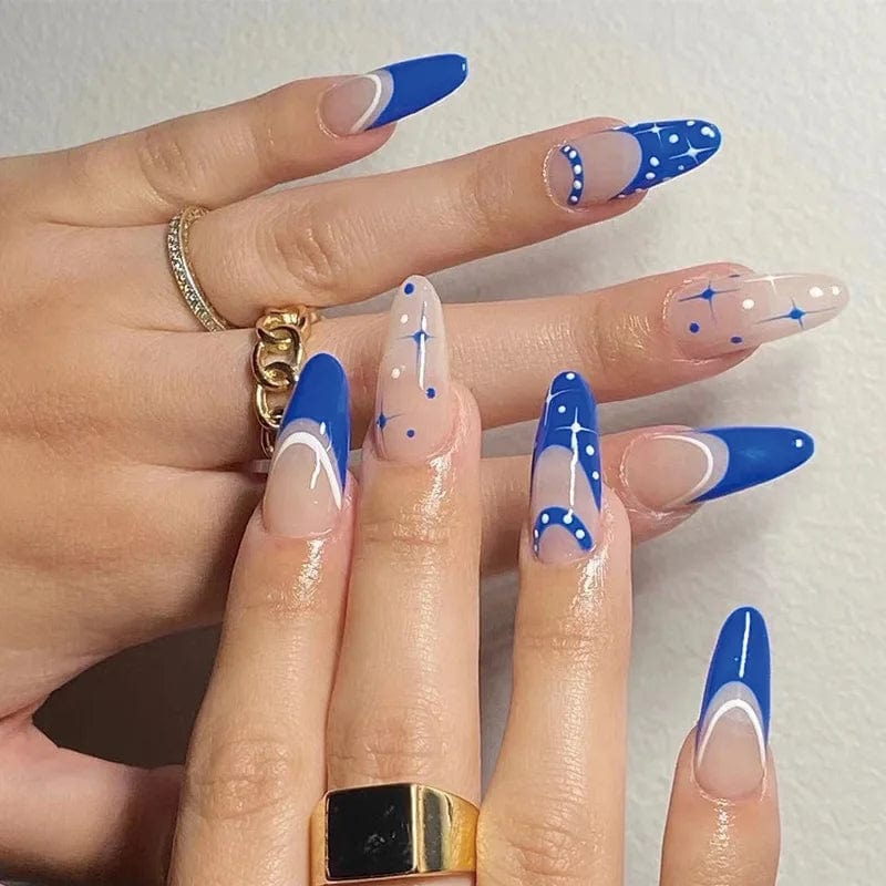 Light green striped press-on nails from Showlu Fashion Store, long coffin acrylic tips with gradient design, 24-piece set.