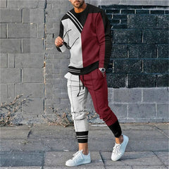 SHOWLU FASHION STORE Khaki / 4XL Summer Men's 2 Piece Sets Tracksuits Long Sleeve T Shirt+Long Sweatpants Set Streetwear Sportstreet Men Oversized Men Clothing