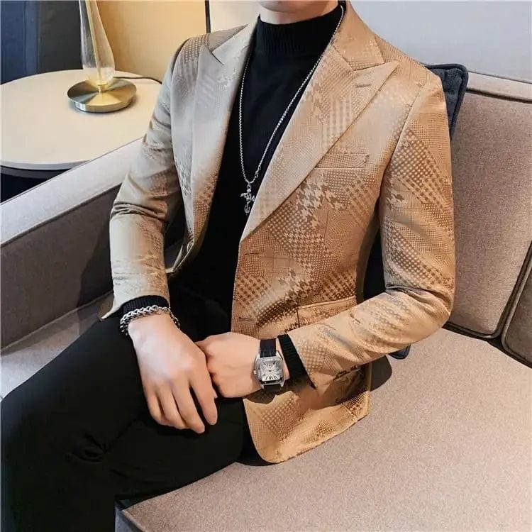 SHOWLU FASHION STORE Khaki Blazer / 4XL Single Breasted Male Blazer Party Pink Coat Men's Suit Jackets Vintage Fashion Luxury Designer High Quality Fashionable