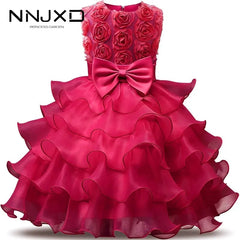  Showlu Fashion Store Kids Dresses 2023 Girls Clothes Party Princess Vestidos Nina 5 6 7 8 year birthday Dress Girl Christmas Baptism Christening Gown