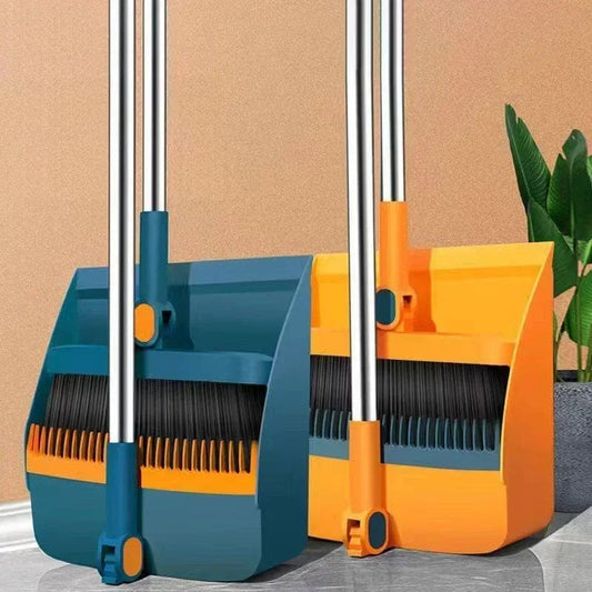 SHOWLU FASHION STORE Kitchen office new folding broom dustpan set household cleaning tools non-stick hair dry wet dual-use broom folding set