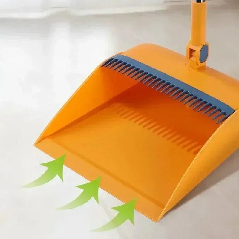 SHOWLU FASHION STORE Kitchen office new folding broom dustpan set household cleaning tools non-stick hair dry wet dual-use broom folding set