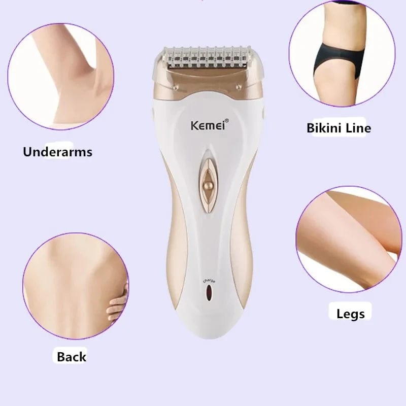 SHOWLU FASHION STORE KM-3518 / EU Plug Kemei KM-3518 Electric shaver epilator for women Lady Shaver Hair Remover trimmer lady kemei hair removal