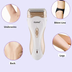 SHOWLU FASHION STORE KM-3518 / EU Plug Kemei KM-3518 Electric shaver epilator for women Lady Shaver Hair Remover trimmer lady kemei hair removal