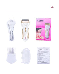 SHOWLU FASHION STORE KM-3518 / EU Plug Kemei KM-3518 Electric shaver epilator for women Lady Shaver Hair Remover trimmer lady kemei hair removal