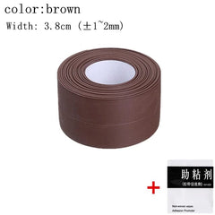  Showlu Fashion Store L-brown / 100CM For Bathroom Kitchen Accessories Shower Bath Sealing Strip Tape Caulk Strip Self Adhesive Waterproof Wall Sticker Sink Edge Tape