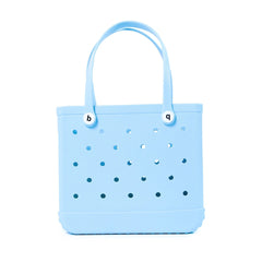 Showlu Fashion Store L sky blue Beach Bogg Bag Rubber Tote Bag Waterproof Travel Bag for Women Washable Tote Bag Handbag For Sports Beach Market Pool