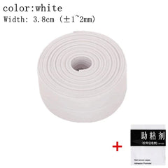  Showlu Fashion Store L-white / 100CM For Bathroom Kitchen Accessories Shower Bath Sealing Strip Tape Caulk Strip Self Adhesive Waterproof Wall Sticker Sink Edge Tape