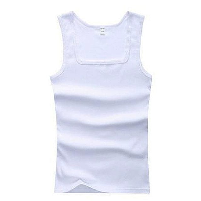  Showlu Fashion Store L / WHITE Itness Muscle Sleeveless Singlet Top Vest Tank MAN'S Clothes