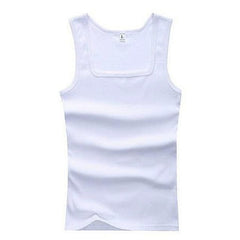  Showlu Fashion Store L / WHITE Itness Muscle Sleeveless Singlet Top Vest Tank MAN'S Clothes