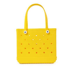 Showlu Fashion Store L yellow Beach Bogg Bag Rubber Tote Bag Waterproof Travel Bag for Women Washable Tote Bag Handbag For Sports Beach Market Pool