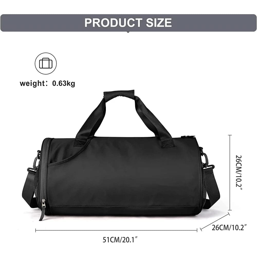  Showlu Fashion Store Large black Gym Bag for Women Men Large Waterproof Sports Bag Weekender Bag Small Duffle Bags Travel Bag with Wet Pocket & Shoe Compartment