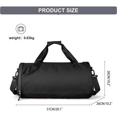  Showlu Fashion Store Large black Gym Bag for Women Men Large Waterproof Sports Bag Weekender Bag Small Duffle Bags Travel Bag with Wet Pocket & Shoe Compartment