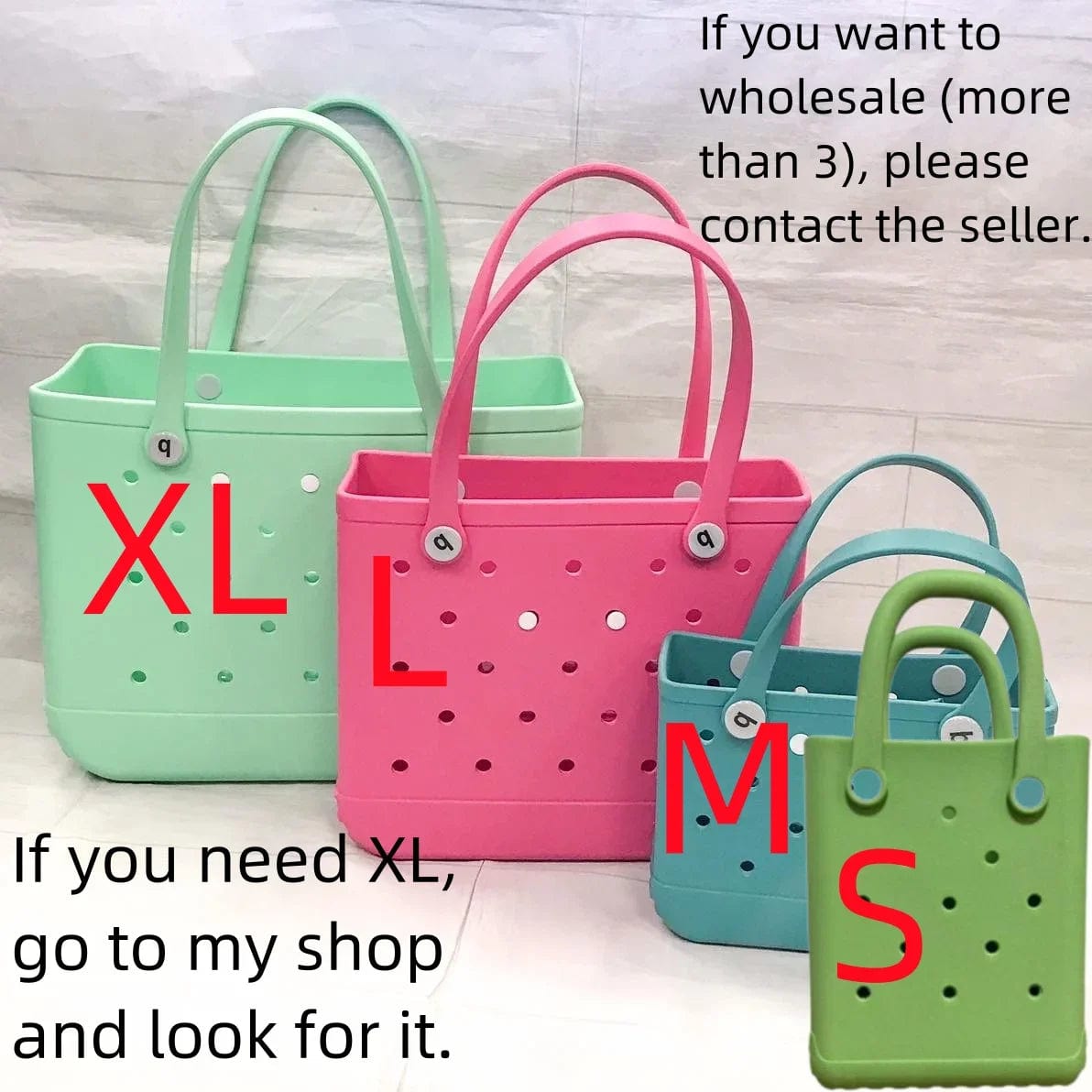  Showlu Fashion Store Large Boggs Beach Bag Summer EVA Beach Basket Women Picnic Tote Bag Holes Waterproof Handbag Pouch Shopping Shoulder Bag