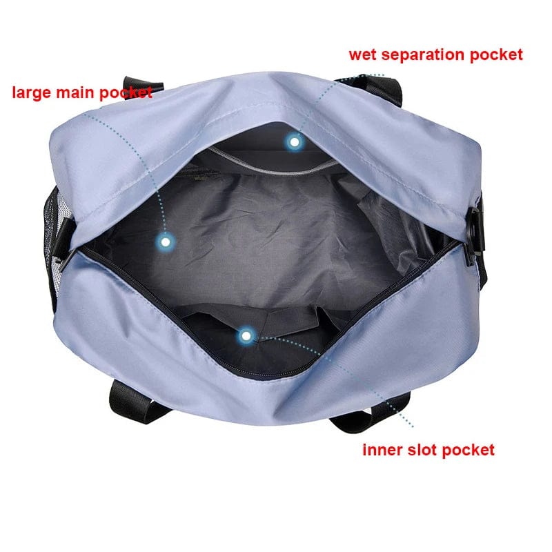  Showlu Fashion Store Large Fitness Bag Sports Handbag Women Dry Wet Shoes Pocket Single Shoulder Crossbody Swimming Yoga Gym Travel Backpack Duffel