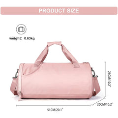  Showlu Fashion Store Large pink Gym Bag for Women Men Large Waterproof Sports Bag Weekender Bag Small Duffle Bags Travel Bag with Wet Pocket & Shoe Compartment