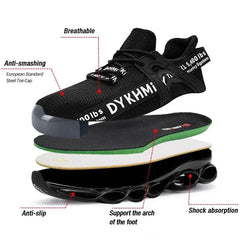 SHOWLU FASHION STORE LARNMERN Steel Toe Safety Shoes for Women Non Slip Work Shoes Lightweight Breathable Work Sneakers