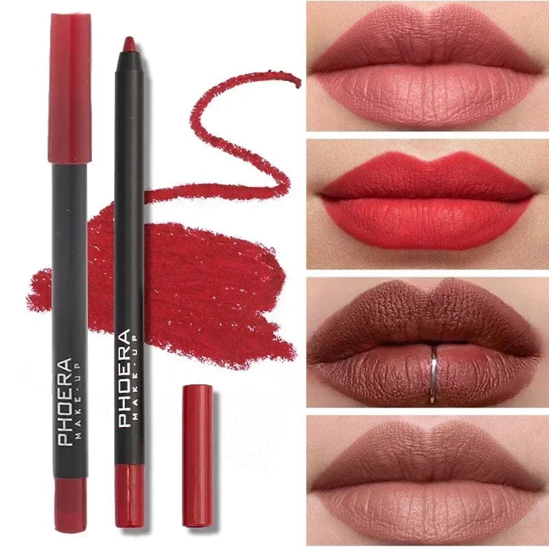  Showlu Fashion Store Lasting Nude Brown Lip Liner Pen Matte Lipstick Pen Waterproof Lips Makeup Women Sexy Red Non-stick Cup Lips Contour Cosmetics