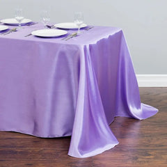  Showlu Fashion Store Lavender / 228x335cm-90x132inch Rectangular Table Cloth Satin Cloth Square Table Cloth suitable for buffet table party holiday dinner wedding banquet decoration