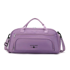  Showlu Fashion Store Lavender Woman Gym Fitness Bags Outdoor Yoga Handbag Travel Duffle Tote Luggage Shoulder Sports Shoes Pocket Weekend Crossbody Side Bag