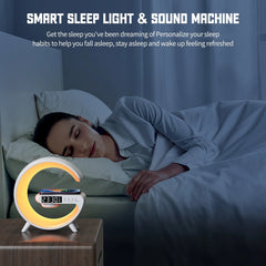 SHOWLU FASHION STORE LED Smart Wake Up Light RGB Night Light with Wireless Speaker 15W Wireless Rechargeable Desk Lamp for Bedroom Bedside Game Room