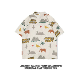  Showlu Fashion Store Lengoist Cartoon Print Casual Tee