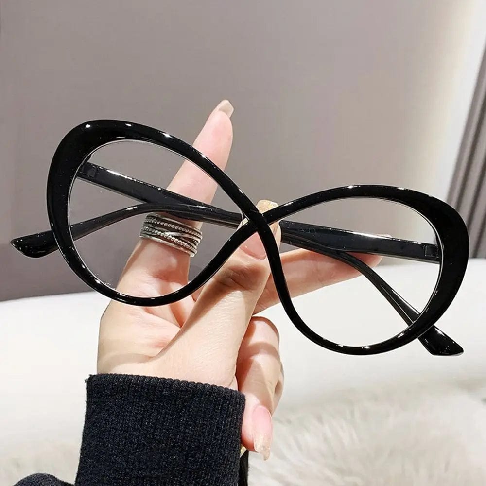  Showlu Fashion Store Leopard print Fashion Anti-blue Light Glasses Women Cat Eye Eyeglasses Frame Oval Designer Oversized Optical Glasses Frames Clear Eyewear