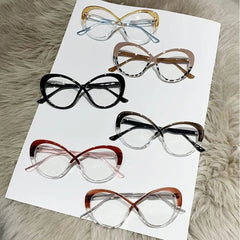  Showlu Fashion Store Leopard print Fashion Anti-blue Light Glasses Women Cat Eye Eyeglasses Frame Oval Designer Oversized Optical Glasses Frames Clear Eyewear