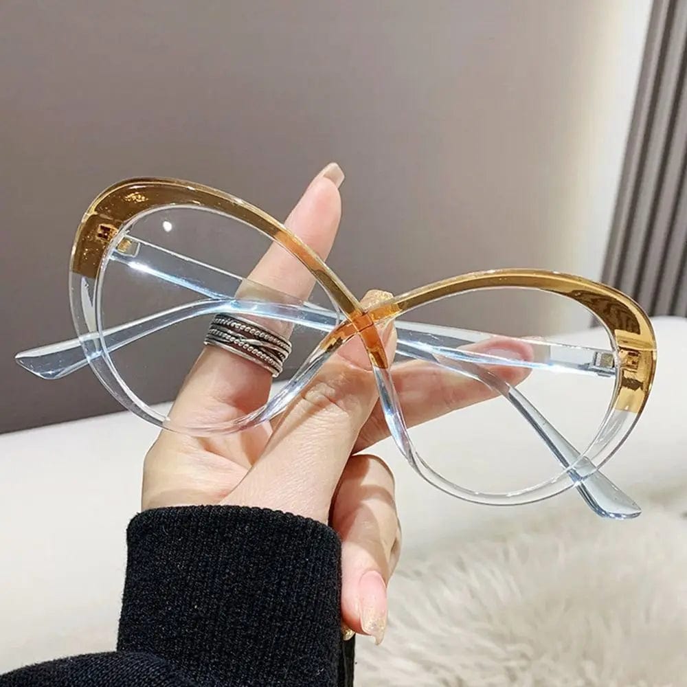  Showlu Fashion Store Leopard print Fashion Anti-blue Light Glasses Women Cat Eye Eyeglasses Frame Oval Designer Oversized Optical Glasses Frames Clear Eyewear