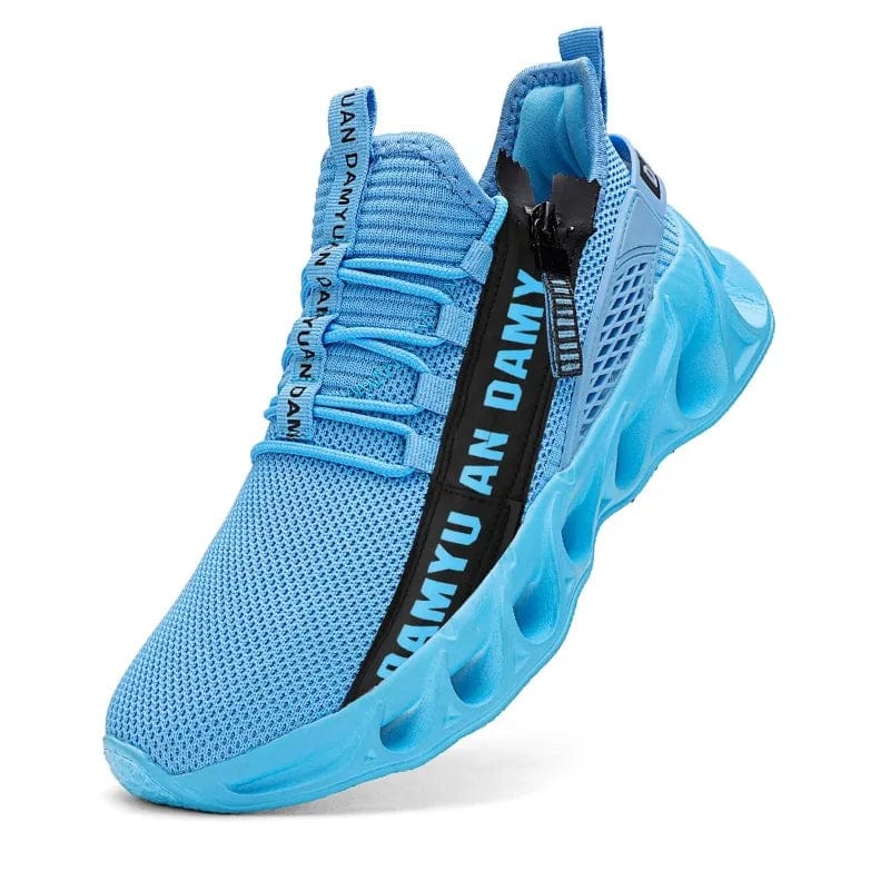 SHOWLU FASHION STORE Light Blue / 44 Fujeak Breathable Running Shoes for Men Mesh Summer Lace-Up Outdoor Platform Walking Sports Sneakers Zapatillas De Deporte