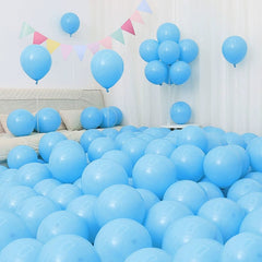  Showlu Fashion Store Light Blue((50 pieces) including gifts) Six One Dark Blue and Light Blue Blue White Macaron Blue Balloon Birthday Graduation Kindergarten Scene Layout Decoration