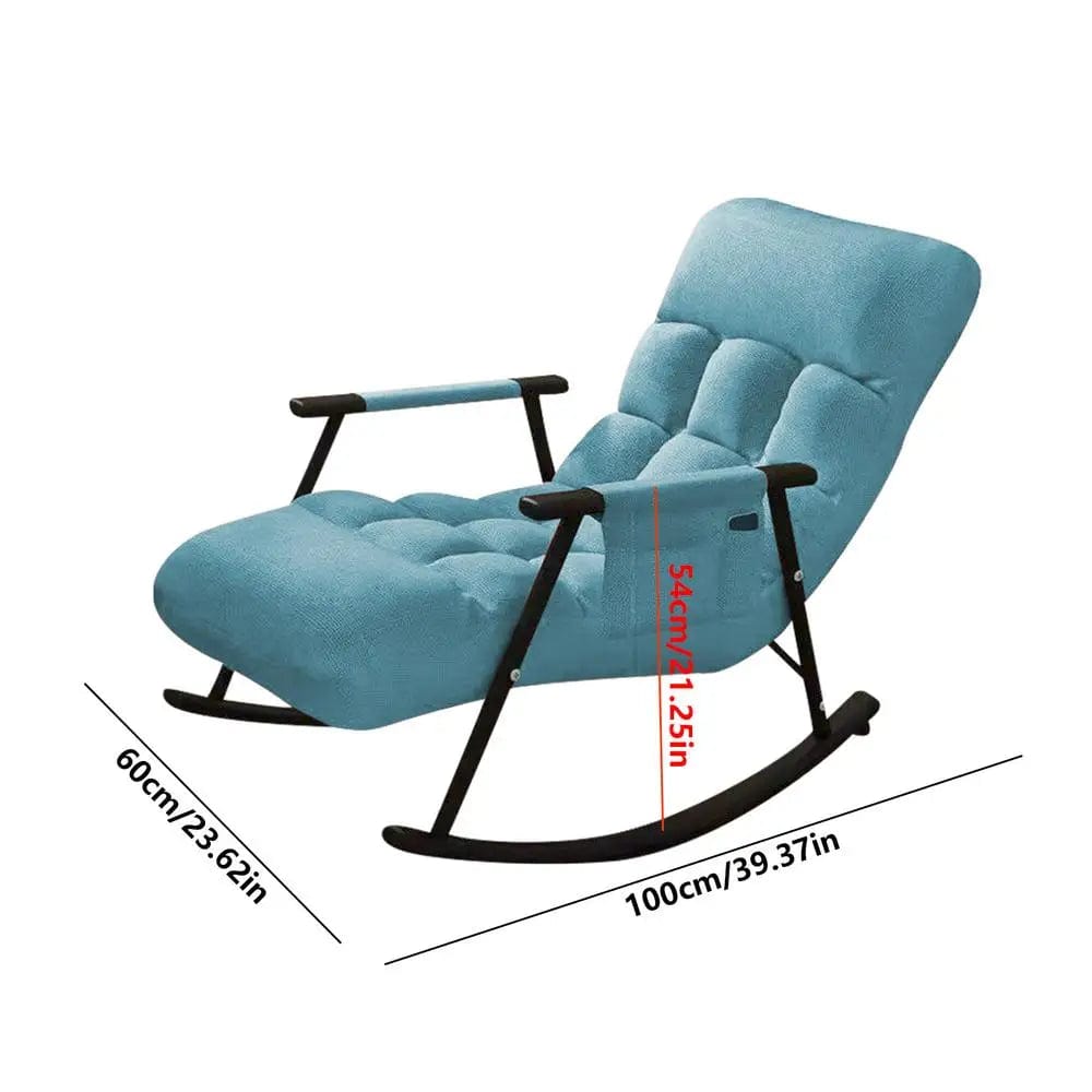 SHOWLU FASHION STORE Light Blue2 / CN Waterproof and Anti-Fouling Extended Version Rocking Chair for Relaxation and Comfort Single Person Sofa 5 Angle Adjustment